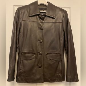 Brown Leather Jacket from Pasha & Jo